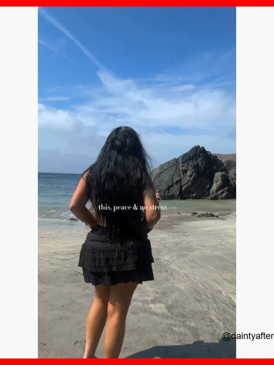 Polyester Blend High Waist Ruffle Mini Skirt with Built-in Shorts - Picture 6 of 7